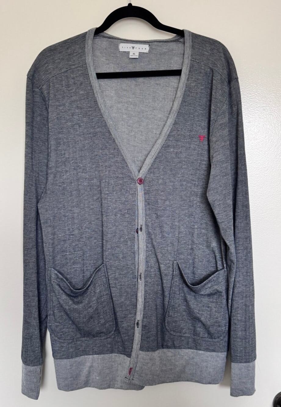 Five Four Men's Malvern Cardigan in Gray Size XL